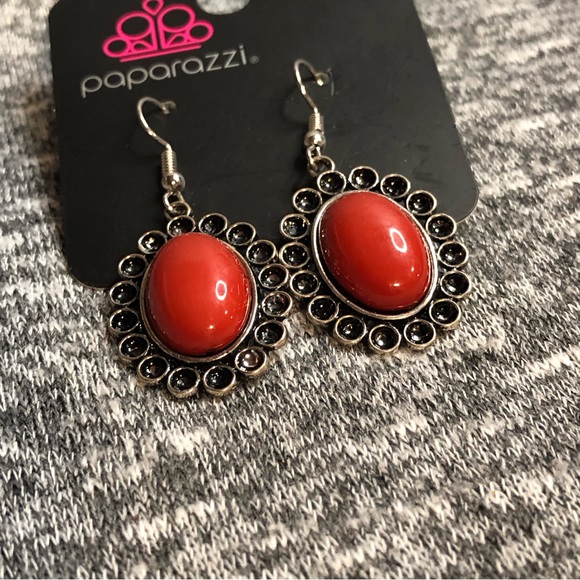 Brick Red Fishhook earrings - Picture 2 of 3